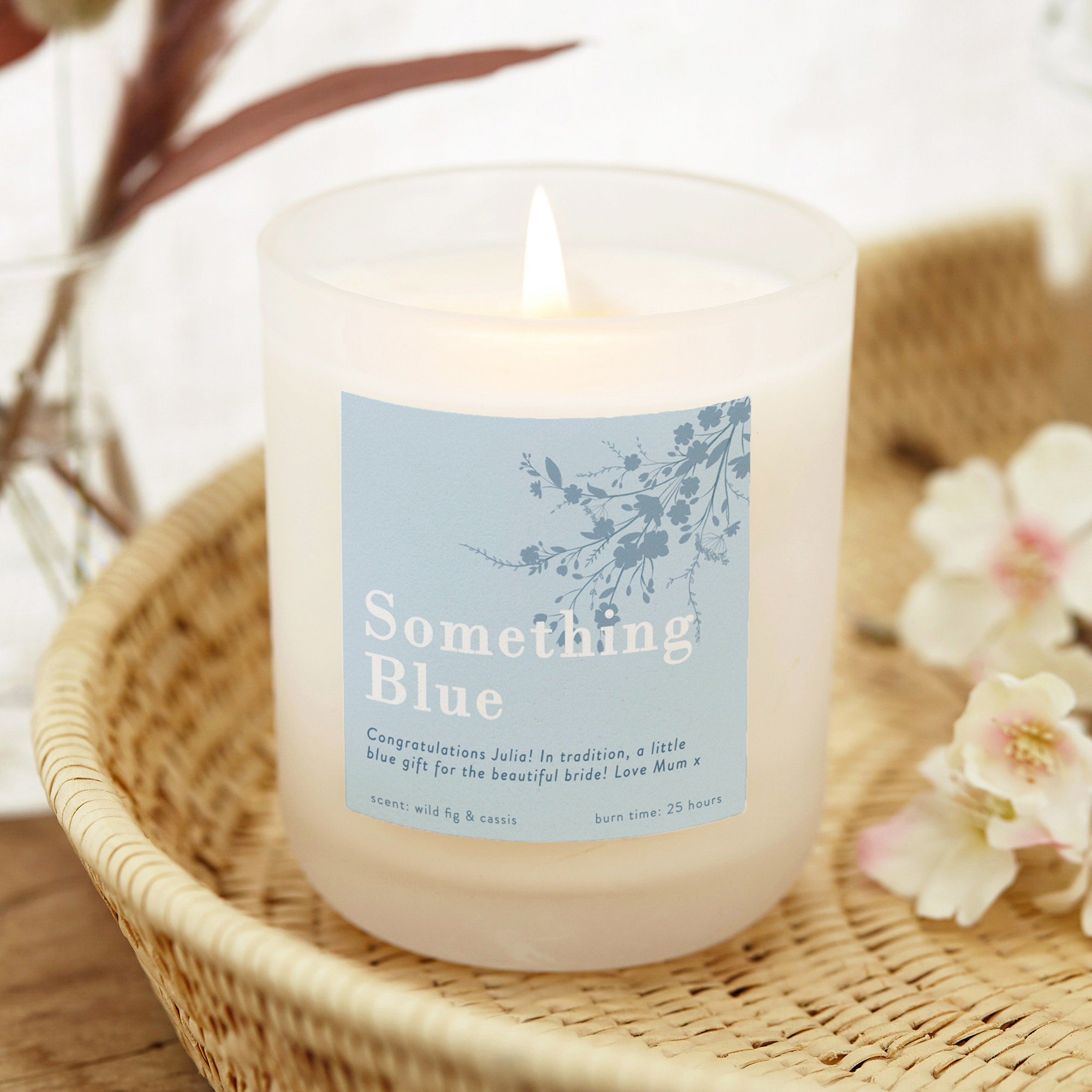 Something Blue Gift For Bride Candle, Unique Personalised Wedding Gift for Bride - Personalised Gifts