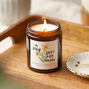 Personalised Mother&#39;s Day Gift, A Day For Mums Scented Candle- Personalised Gifts