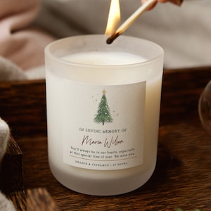 Personalised Memorial Christmas Candle: In Loving Memory Gift