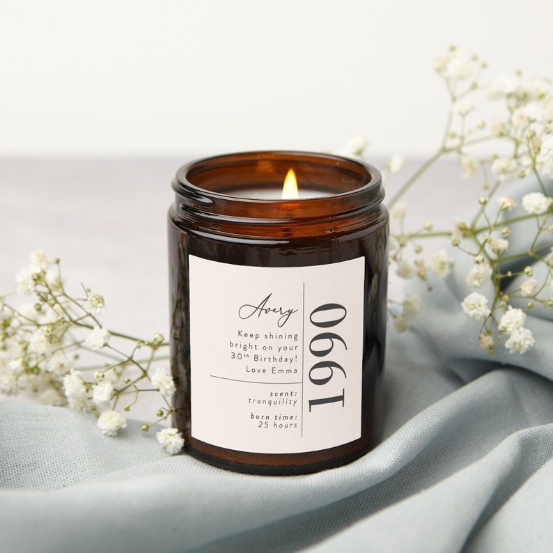 30th Birthday Personalized Candle