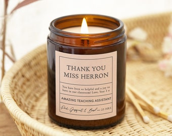 Thank You Teaching Assistant Gift, Personalised Gift for Teaching Assistant, Scented Candle