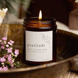 Gratitude Mindfulness Gifts For Women, Affirmation Gift For Her, Scented Apothecary Candle