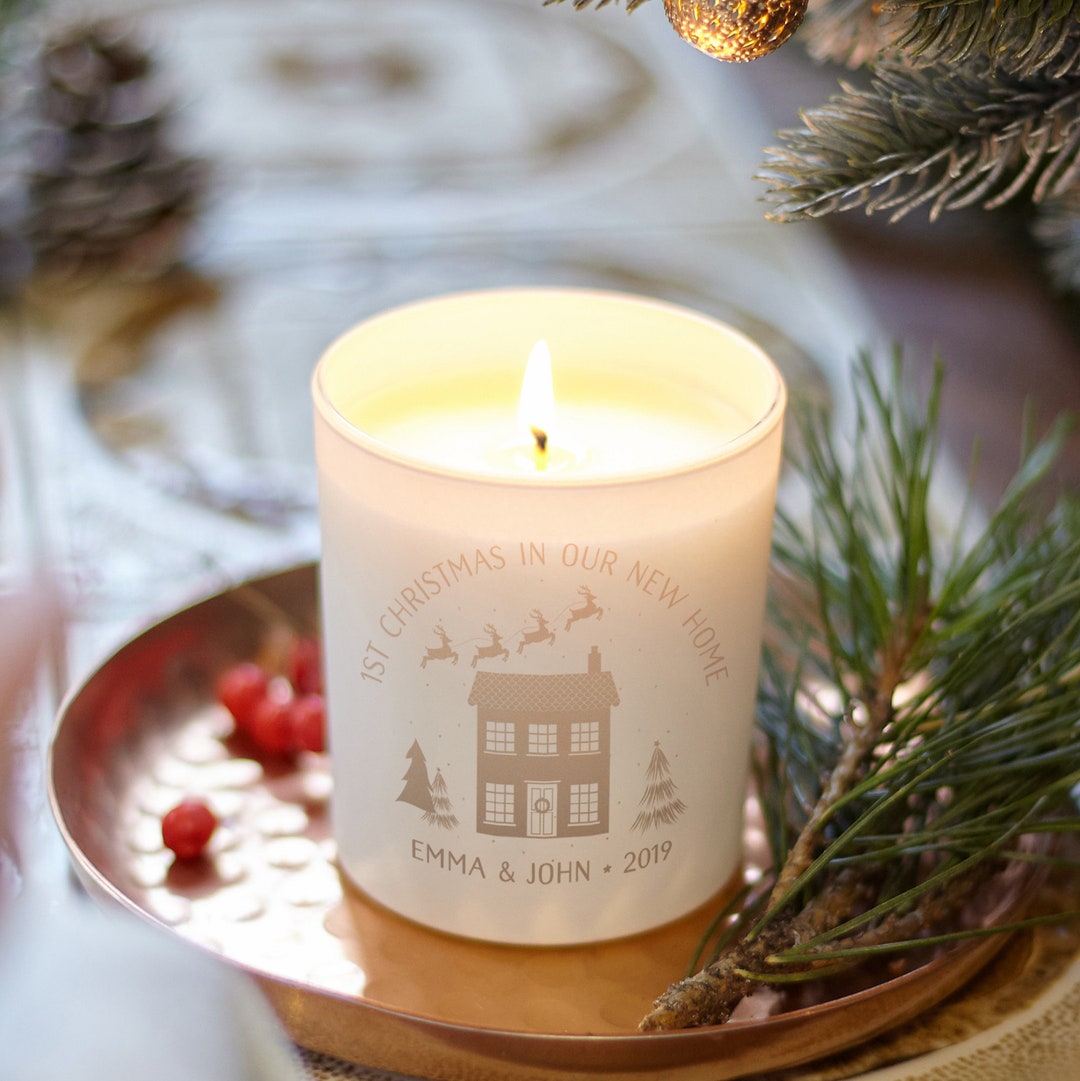 1st Christmas New Home Personalised Candle Candle, Keepsake Christmas