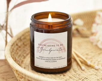 Grandparents Pregnancy Announcement Gift Candle