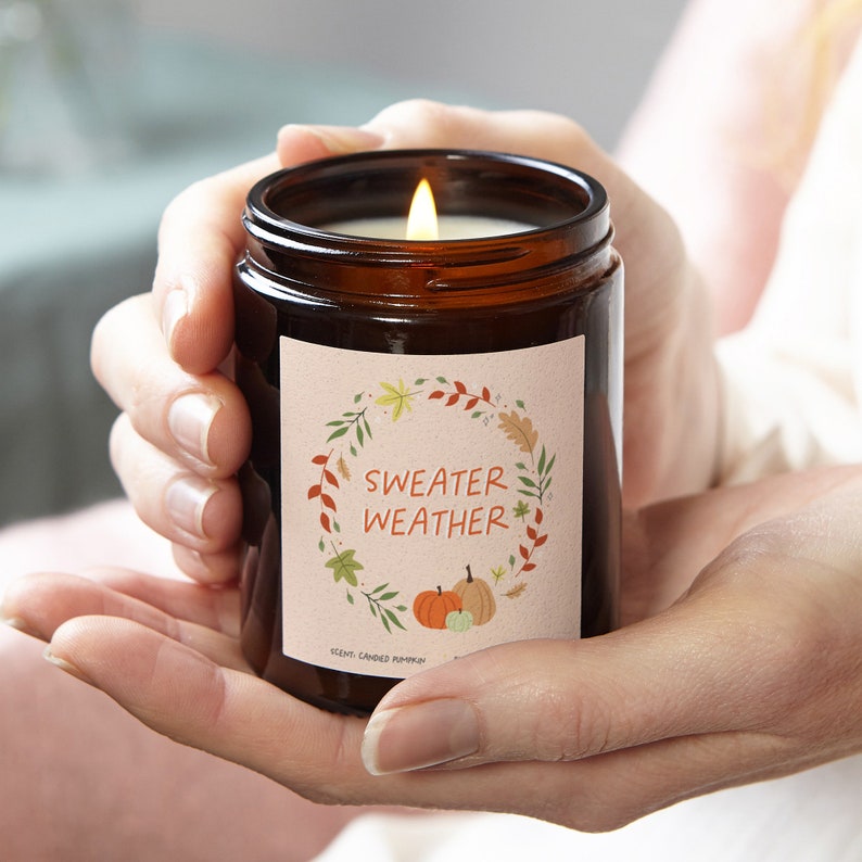 Sweater Weather Autumn Candle Home Decoration image 0