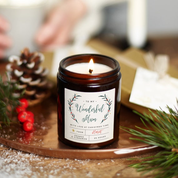 Cadeau de Noël pour parents Cadeaux personnalisés pour maman Bougie  parfumée de Noël -  France