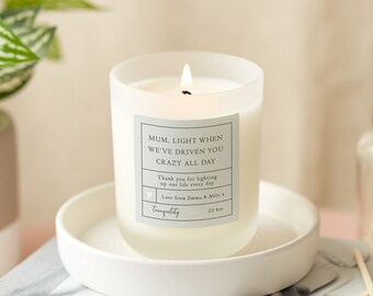 Funny Mother's Day Gift For Mum Personalised Soy Wax Candle