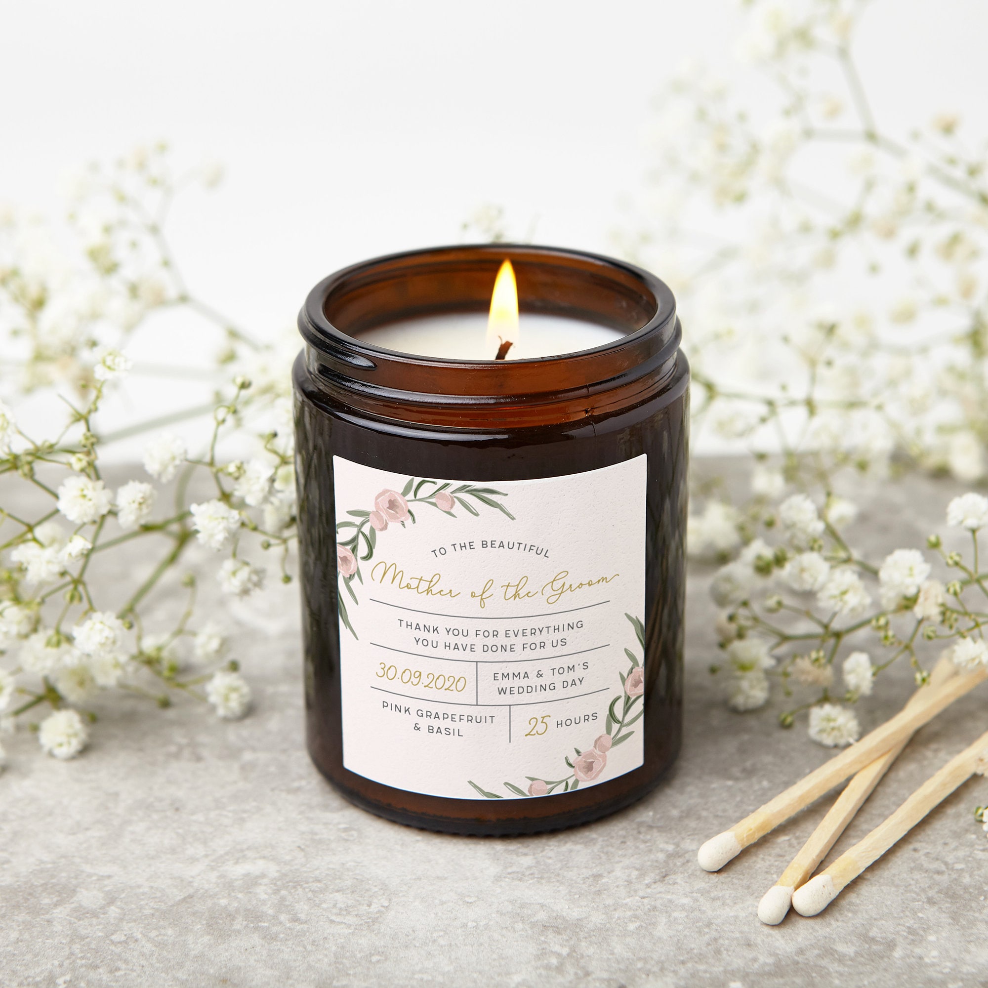 Gift For Mother of the Groom - Personalised Mother of the Groom Gifts - MOG Gift Idea - Scented Apothecary Candle - Personalised Gifts