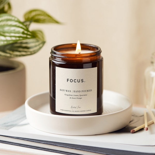 Focus Aromatherapy Candles, Focus Aromatherapy Candle, Boost Focus, Toxin Free, Biodegradable