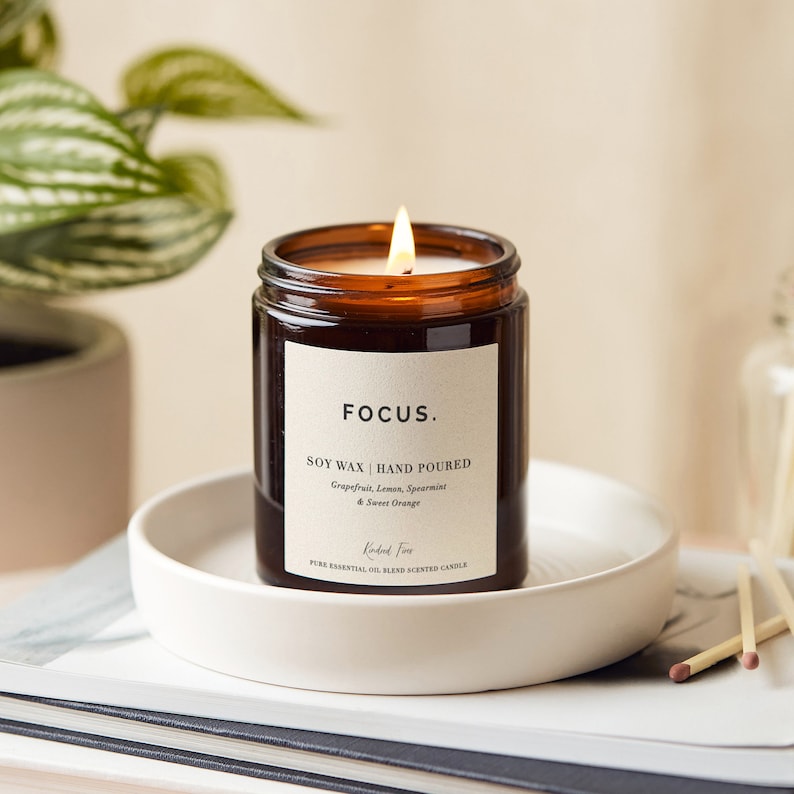 Focus Aromatherapy Candles, Focus Aromatherapy Candle, Boost Focus, Toxin Free, Biodegradable image 2