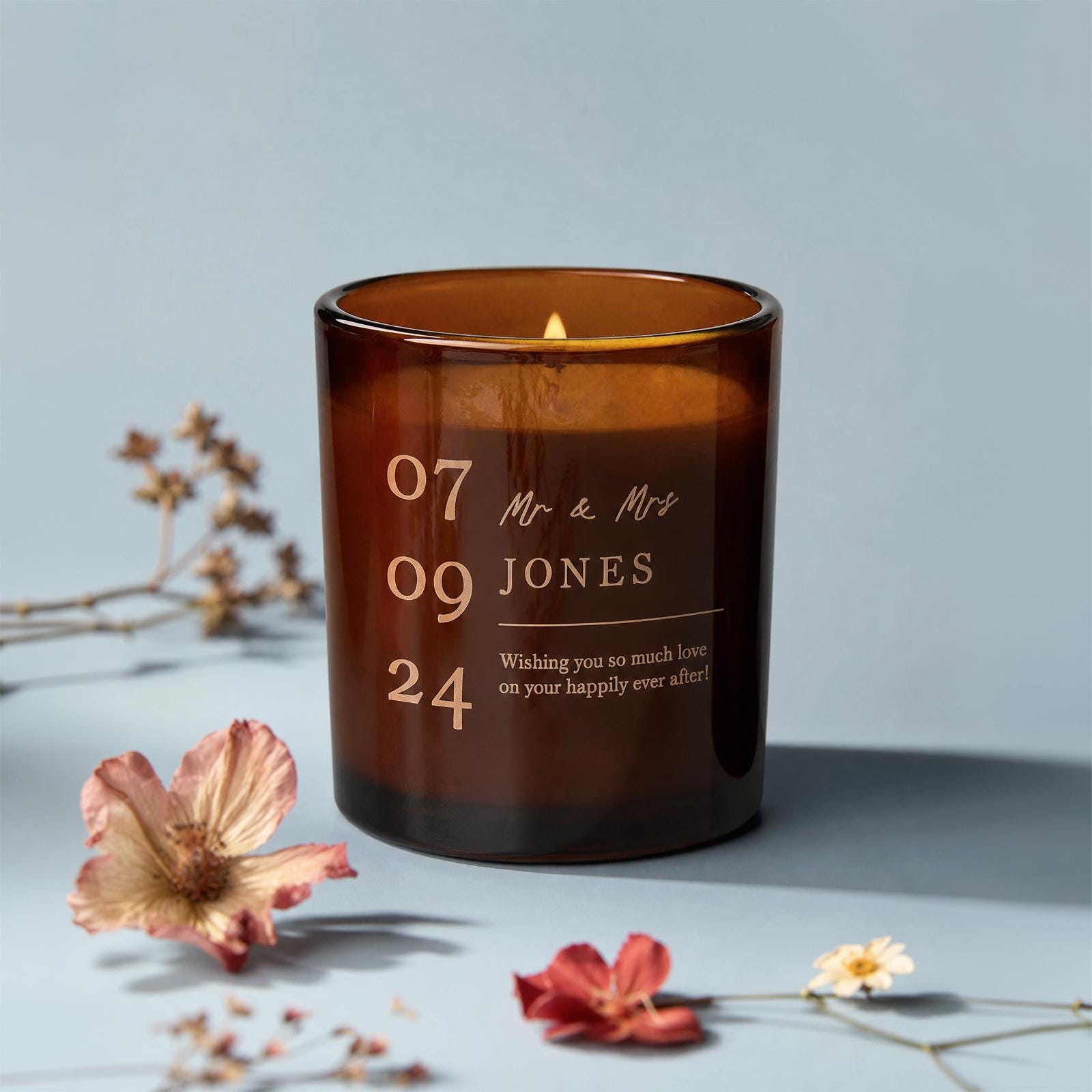 Personalised Wedding Gift for Couple - Wedding Date Engraved Scented Candle