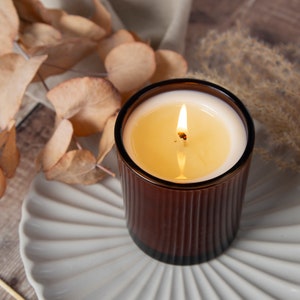 Gifts For Her, Secret Beach Scented Candle, Glow Through Amber Glass Candle image 2