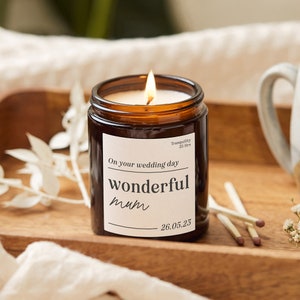 Mum Wedding Day Gift - Personalised Scented Candle - Wedding Gift For Mum - Personalised Gifts
