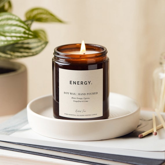 Energy Aromatherapy Candles Energy Boosting, Increase Energy Essential Oil  Candles Toxin Free, Biodegradable 