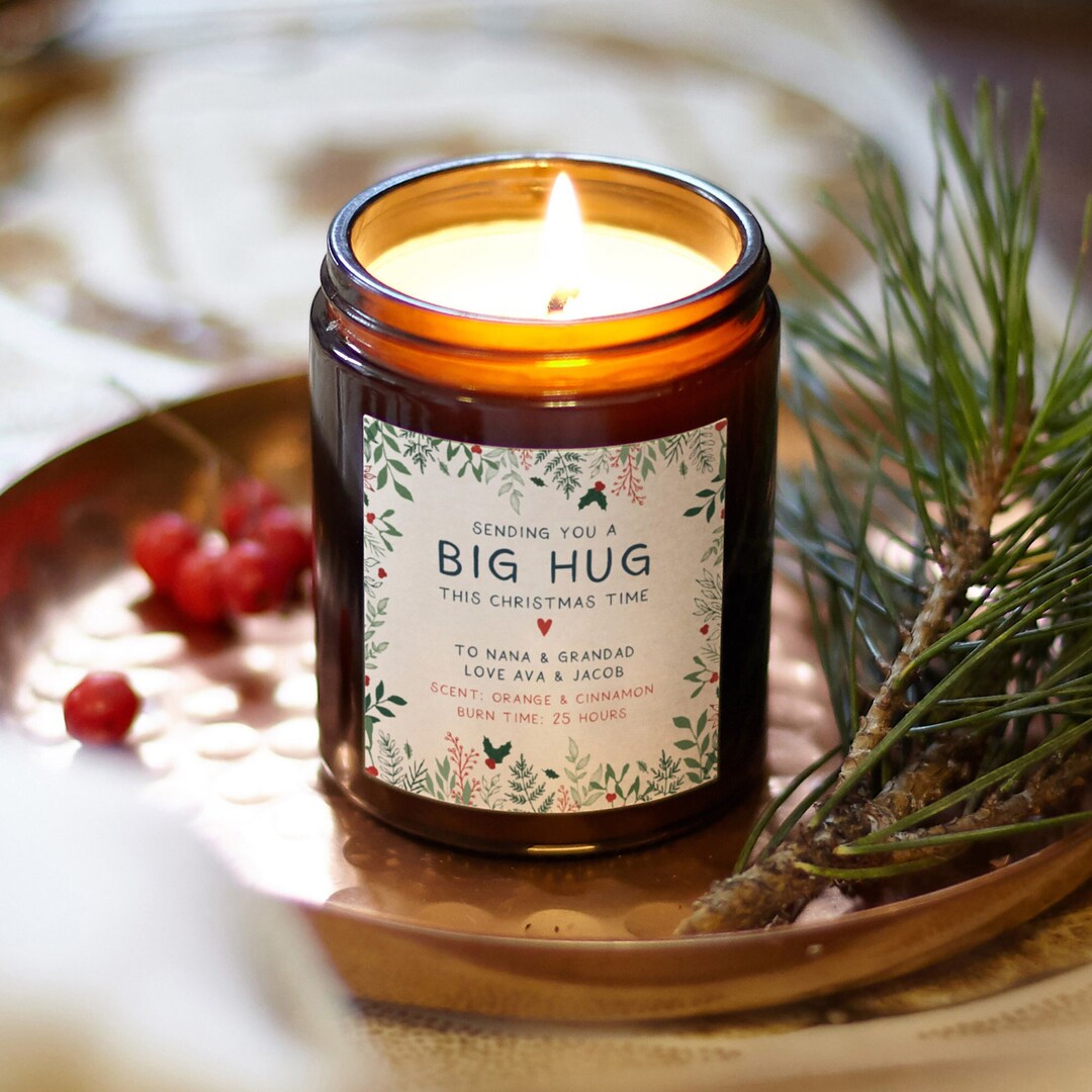 Big Hug Christmas Gift Candle Hug in a Box, Christmas Gift Christmas Scented Candle Etsy