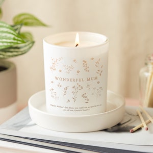 Personalised Mother&#39;s Day Gift Floral Candle Keepsake- Personalised Gifts