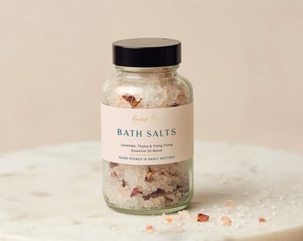 Badzout uit de Dode Zee en de Himalaya, kalmerende badzoutmix van etherische olie, essentiële ingrediënten voor zelfzorg