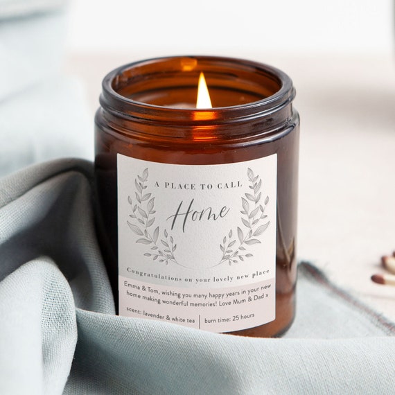 Personalised Housewarming Candle: Soy Wax New Home Gift