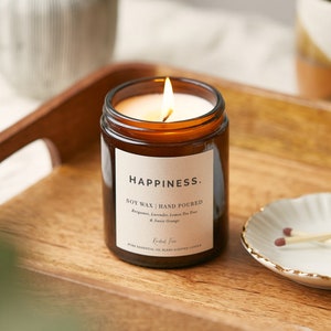 Happiness Aromatherapy Candles, Happiness, Mood Boosting Happiness Candle, Toxin Free, Biodegradable