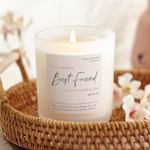 Wedding Gift for Best Friend Scented Candle, Unique Personalised Wedding Gift for Couple, Bride - Personalised Gifts
