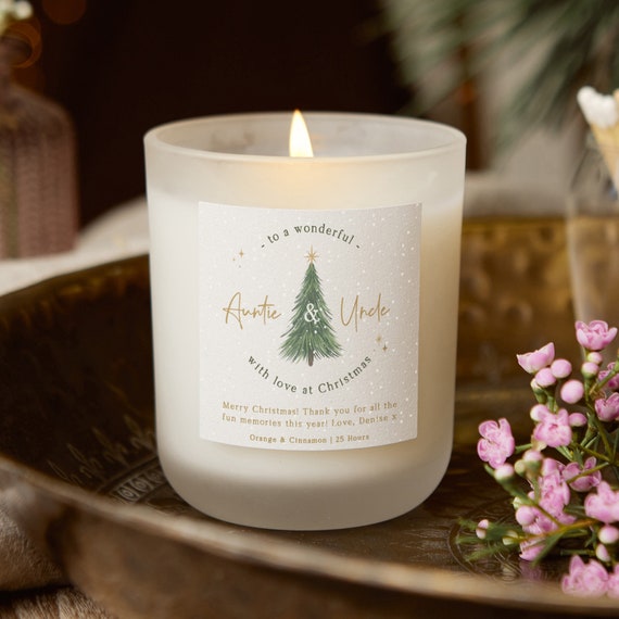 Christmas Gift for Auntie Uncle Personalised Candle Gifts