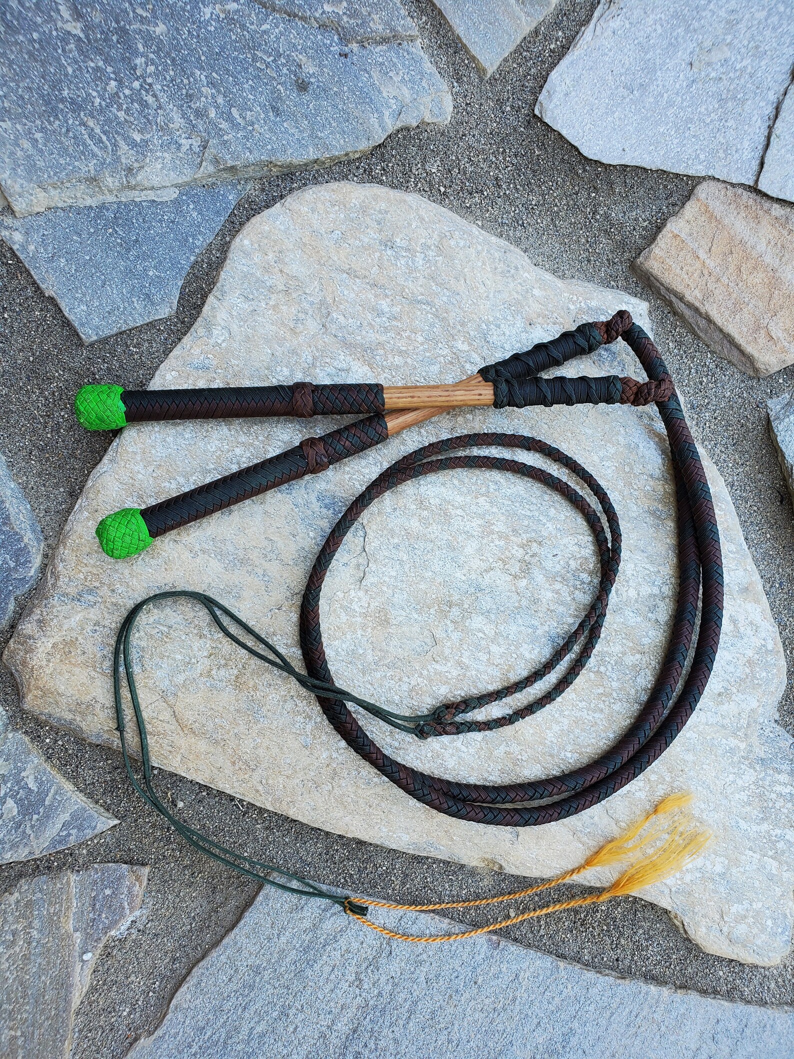Set of 2 Stock Whips Handmade Paracord Waxed Yard Whip 3ft 9in Etsy