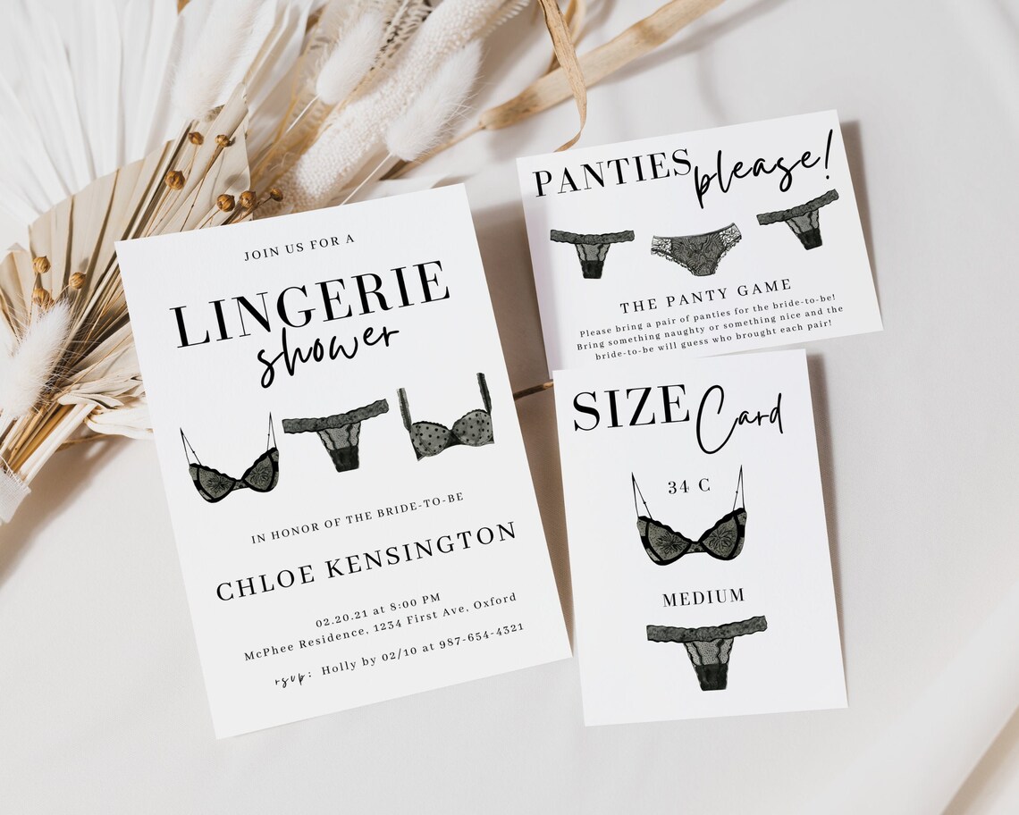 Lingerie Shower Invitation Modern Lingerie Shower Printable - Etsy