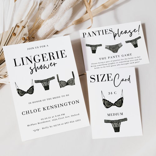 Modern Lingerie Shower Invitation DIY Bachelorette Party - Etsy