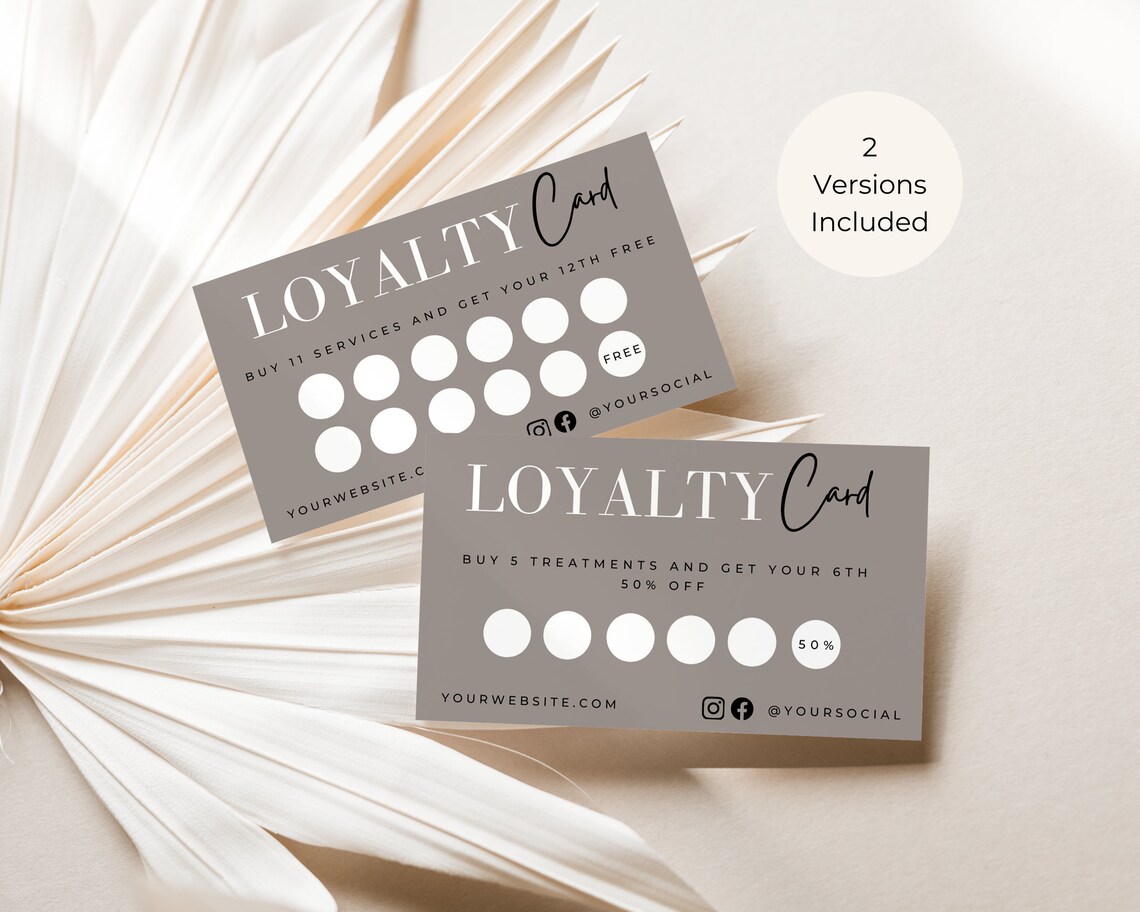 Loyalty Card Template Printable Loyalty Card Beauty Rewards - Etsy