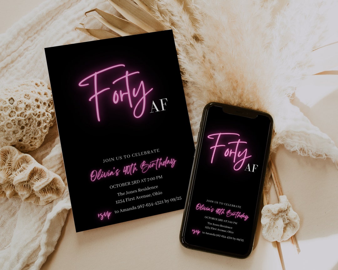 40th Birthday Invitation for Women 40th Birthday Invitation - Etsy