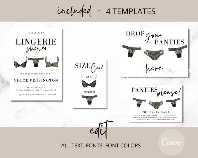 Lingerie Shower Invitation Modern Lingerie Shower Printable - Etsy