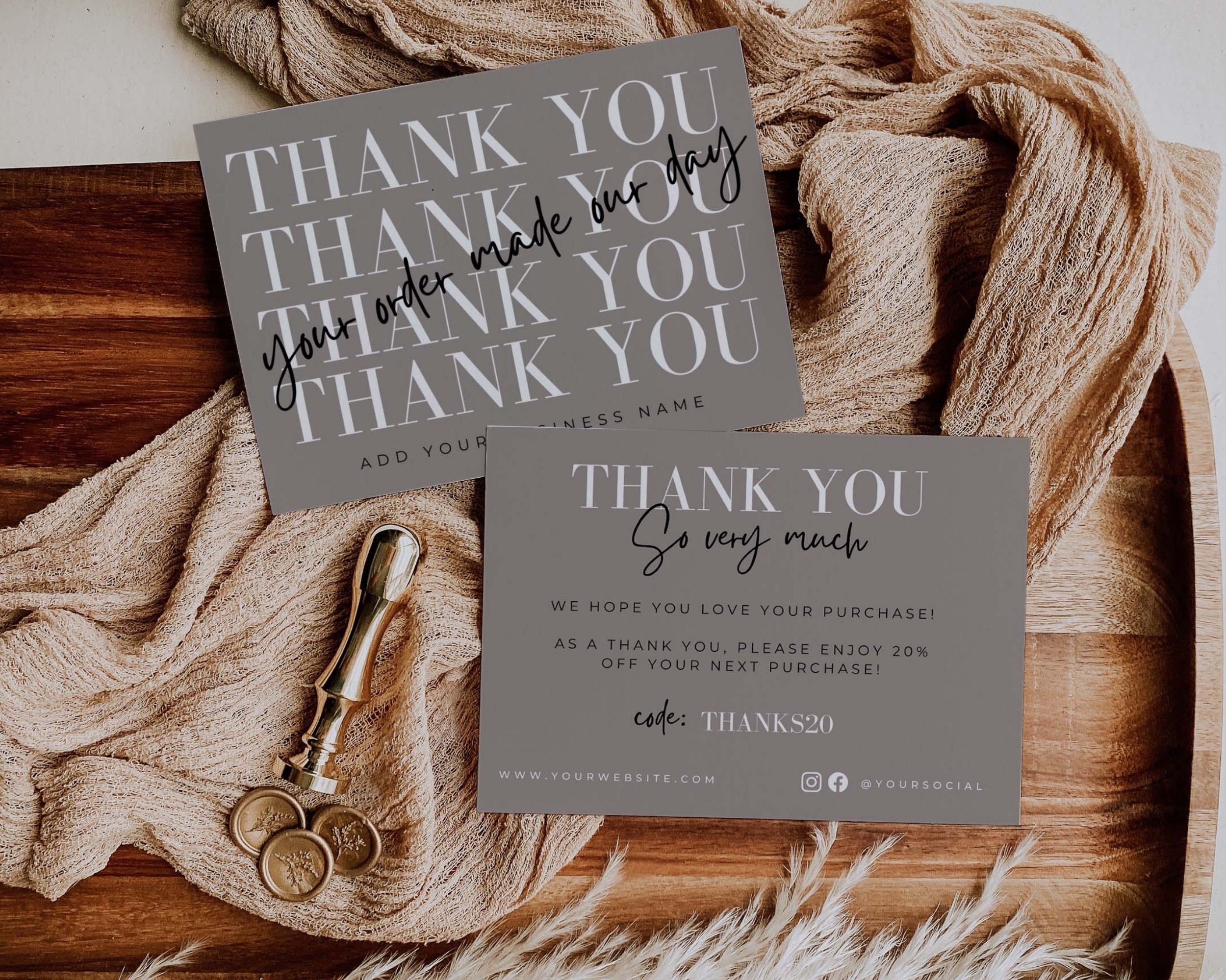 Business Thank You Card Template, Thank You Insert, Handmade, Poshmark, Etsy, Small Business Packaging, Boutique, Printable, Canva, A01
