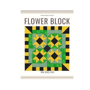Flower block, Foundation Paper Piecing  /Patchwork Pattern/Quilt block/Pattern PDF Download
