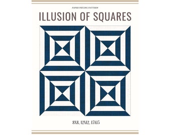 PDF Patchwork  Illusion of squares - Block, Foundation Paper Piecing  /Patchwork Pattern/Quilt block/Pattern PDF Download