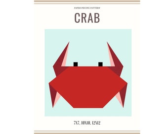 PDF Patchwork Crab - Block, Foundation Paper Piecing  /Patchwork Pattern/Quilt block/Pattern PDF Download