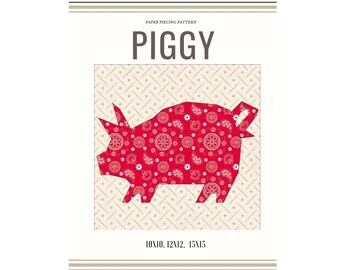 PDF Piggy-Block, Foundation Paper Piecing  /Patchwork Pattern/Quilt block/Pattern PDF Download
