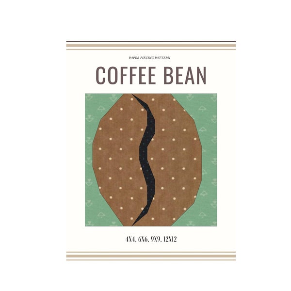 Coffee Bean-Block, Foundation Paper Piecing /Patchwork Pattern/Quilt block/Pattern PDF Download