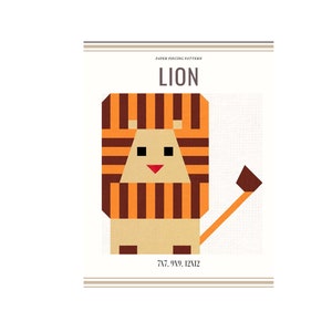 Foundation Paper Piecing Pattern PDF &quot;Lion&quot; -Block