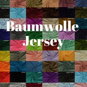 10 meters, 30 meters cotton jersey, yard goods in beautiful colors, excellent quality, cotton, jersey