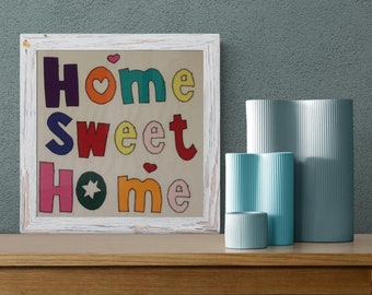 DIY sewing instructions and patterns for the patchwork picture "Home Sweet Home"
