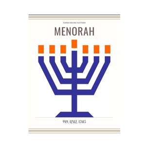 PDF Patchwork Menorah - Block/English Paper Piecing /Patchwork Pattern/Quilt block/Pattern PDF Download