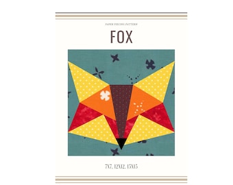 PDF Patchwork Fox - Block, Foundation Paper Piecing  /Patchwork Pattern/Quilt block/Pattern PDF Download