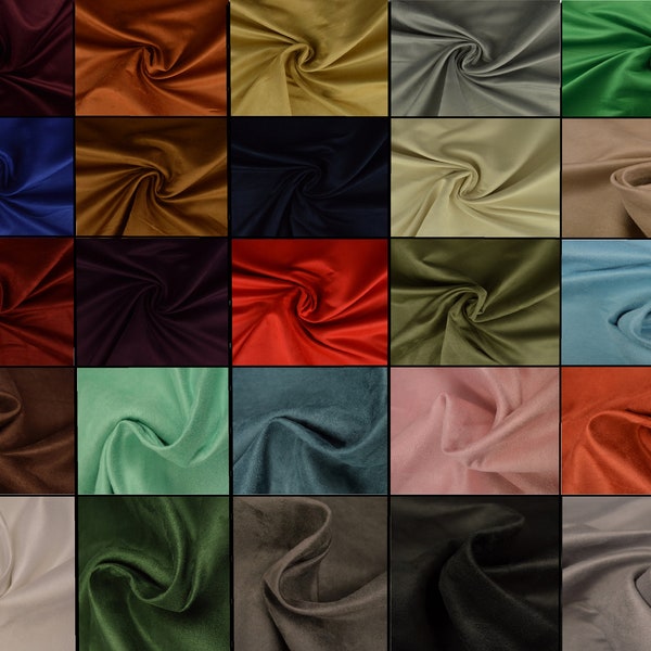 daim uni, doux, imitation cuir, tissu au mètre, tissu velours dans de belles couleurs, élégant