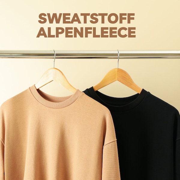 10 mètres SWEAT TISSU ALPEFLEECE, vendu au mètre dans une belle couleur.