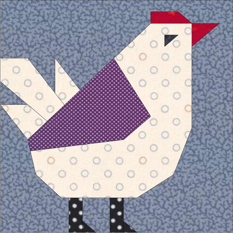 PDF Patchwork Chicken - Block, Foundation Paper Piecing /patchwork ...