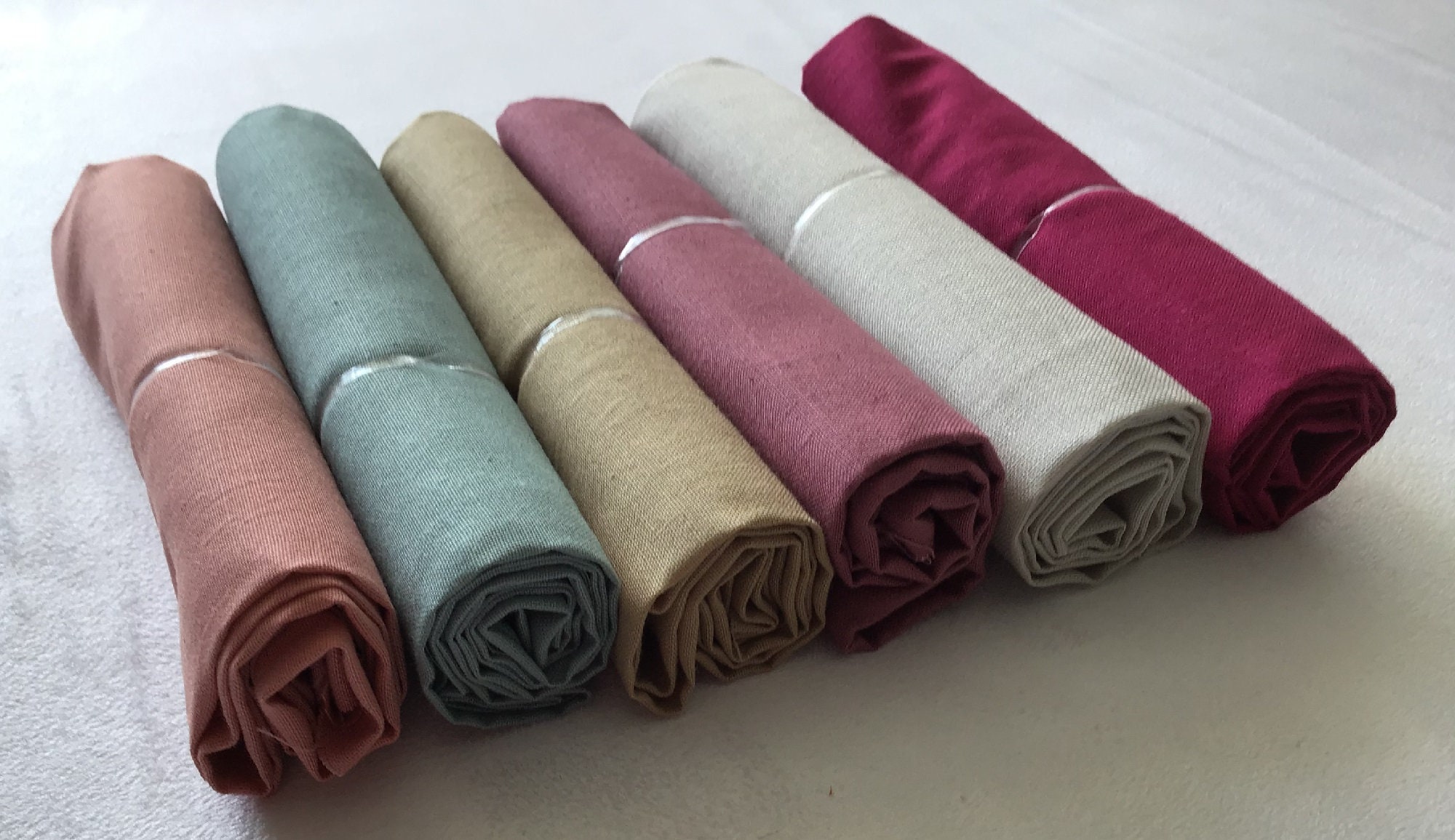 Leinen Patchwork Stoff Set - 5 Stück 25x25cm Für Quilting & Nähen