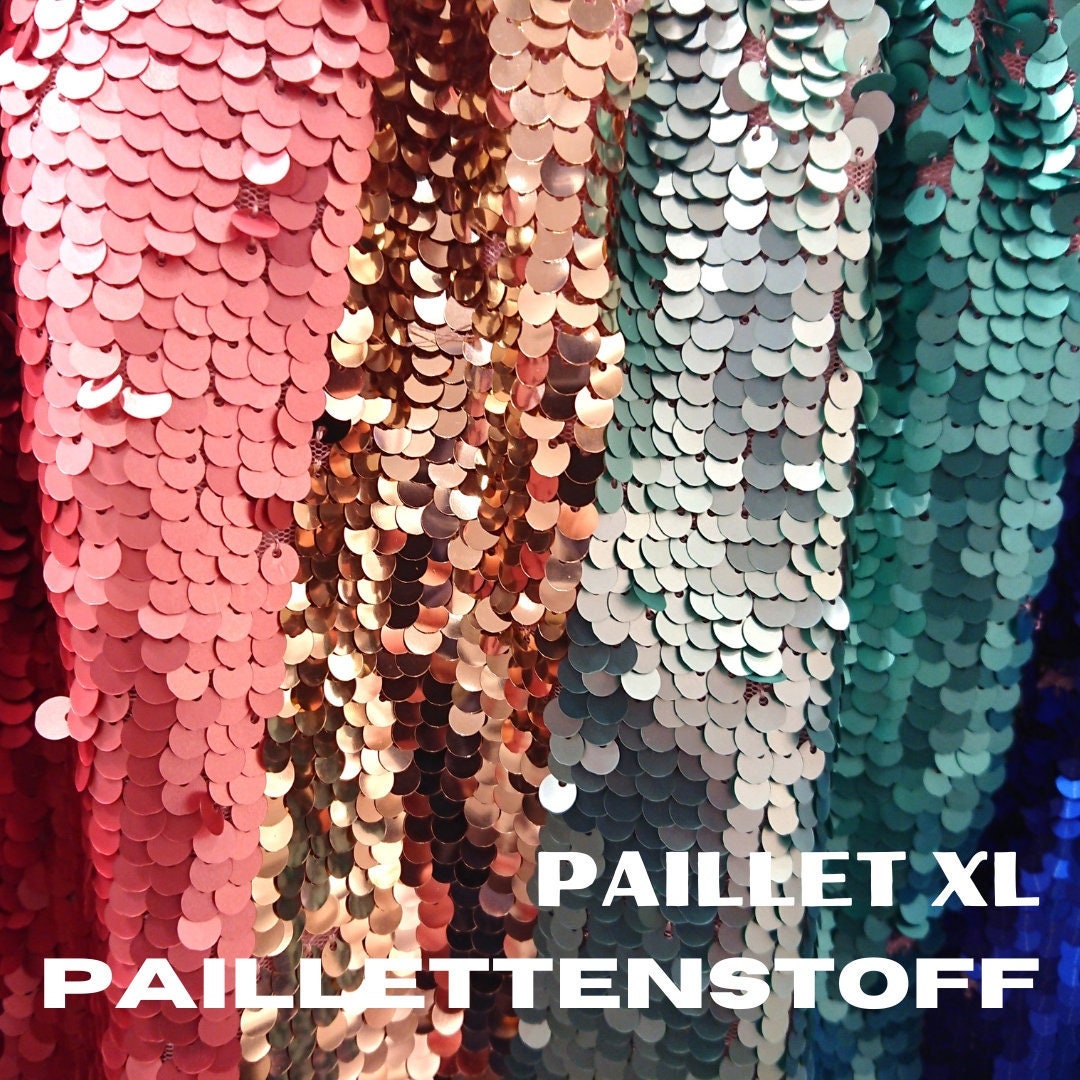 10 Meters PAILLETTE FABRIC, XL Size, Sequin Fabric in Beautiful Colors