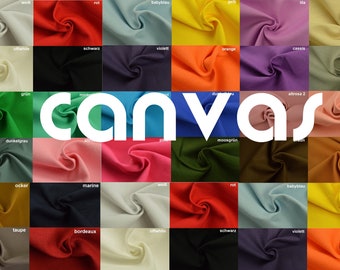 10 and 30 meters canvas, yard goods in beautiful colors, excellent quality, cotton, 100% cotton