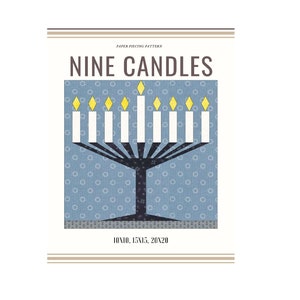 Nine Candles   - Block/ paper pieced quilt patterns pdf  /Patchwork Pattern/Quilt block/Pattern PDF Download Anleitung