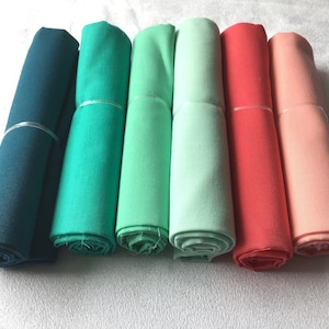 6 pieces cotton fabric patchwork fabrics DIY 50x70 cm cotton cloth fabric package for sewing UNI yard ware quilting &quot;corals and algae&quot;